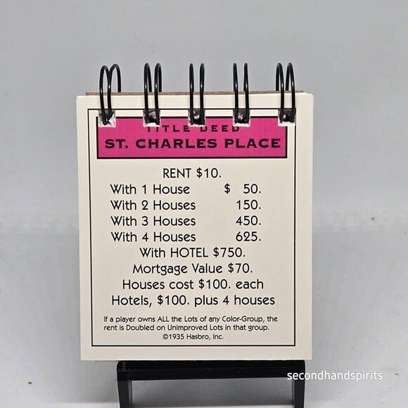 Hand-Assembled Monopoly-Themed Mini Journal - St. Charles Place - Picture 1 of 1